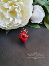 Load image into Gallery viewer, Tiny Anatomical Heart Pin - Can Be Worn As A Brooch Or Pendant - Hand Enamelled  - Goldtone Base - 2.5x1.5cm / 25x15mm / 0.98x0.59 Inches