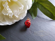 Load image into Gallery viewer, Tiny Anatomical Heart Pin - Can Be Worn As A Brooch Or Pendant - Hand Enamelled  - Goldtone Base - 2.5x1.5cm / 25x15mm / 0.98x0.59 Inches