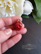 Load image into Gallery viewer, Tiny Anatomical Heart Pin - Can Be Worn As A Brooch Or Pendant - Hand Enamelled  - Goldtone Base - 2.5x1.5cm / 25x15mm / 0.98x0.59 Inches