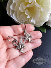Load image into Gallery viewer, Fairy, Drop/Dangle Earrings, Art Deco/Art Nouveau Style, Antiqued Finish, Stainless Steel LeverBack Closure, 4x1.6cm(40x16mm/1.57x63 Inches)
