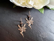 Load image into Gallery viewer, Fairy, Drop/Dangle Earrings, Art Deco/Art Nouveau Style, Antiqued Finish, Stainless Steel LeverBack Closure, 4x1.6cm(40x16mm/1.57x63 Inches)
