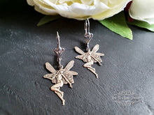 Load image into Gallery viewer, Fairy, Drop/Dangle Earrings, Art Deco/Art Nouveau Style, Antiqued Finish, Stainless Steel LeverBack Closure, 4x1.6cm(40x16mm/1.57x63 Inches)