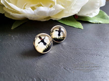 Load image into Gallery viewer, Halloween Scarecrow Stud Earrings, Silver Plated, 12mm / 1.2cm / 0.47 Inches