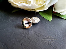 Load image into Gallery viewer, Halloween Scarecrow Stud Earrings, Silver Plated, 12mm / 1.2cm / 0.47 Inches