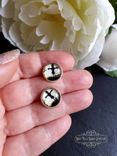 Load image into Gallery viewer, Halloween Scarecrow Stud Earrings, Silver Plated, 12mm / 1.2cm / 0.47 Inches