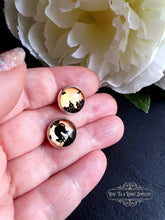 Load image into Gallery viewer, Black Cat Halloween Stud Earrings, 12mm / 1.2cm / 0.47 Inches
