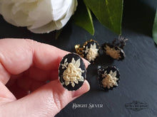 Load image into Gallery viewer, Adjustable Fairy with Flowers Cameo Ring - Filigree Detail - 18x25mm - Silver Plated/Gunmetal/Antiqued Bronze/Goldtone Finish Ring Base