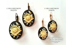 Load image into Gallery viewer, Floral Cameo Earrings - Petite Size - 3x1.5cm(1.18 x 0.59 Inches) - Leverback - Silver Plated Base - Nickle Free - Pretty & Romantic