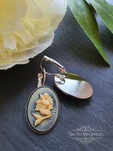 Load image into Gallery viewer, Mythical Mermaid Resin Cameo Drop/Dangle Earrings - 3.7cmx1.9cm (1.45 x 0.74 Inches) - Silver Plated Base - French Leverback Closure - Retro Style
