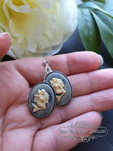 Load image into Gallery viewer, Mythical Mermaid Resin Cameo Drop/Dangle Earrings - 3.7cmx1.9cm (1.45 x 0.74 Inches) - Silver Plated Base - French Leverback Closure - Retro Style