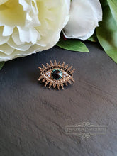 Load image into Gallery viewer, Miniature Diamante Evil Eye Pin Brooch - 2x2.5cm / 0.78x0.98 Inches