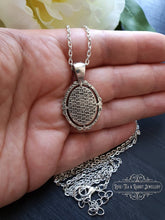 Load image into Gallery viewer, Small Floral Posy Necklace - Resin Cameo - Silver-Tone Base with Silver Plated Chain - Small Pendant - 3.5cm x 2.2cm (1.37 x 0.86 Inches)