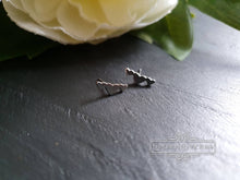 Load image into Gallery viewer, Tiny Triple Heart Silhouette Stud Earrings - Hypoallergenic Stainless Steel - 12mm Length/ 4mm Width - Mirror Polish Finish