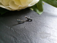 Load image into Gallery viewer, Tiny Triple Heart Silhouette Stud Earrings - Hypoallergenic Stainless Steel - 12mm Length/ 4mm Width - Mirror Polish Finish