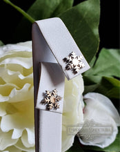Load image into Gallery viewer, Dainty Snowflake Stud Earrings - Hypoallergenic Stainless Steel - 1cm/10mm/0.39 Inches Diameter