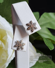 Load image into Gallery viewer, Dainty Snowflake Stud Earrings - Hypoallergenic Stainless Steel - 1cm/10mm/0.39 Inches Diameter