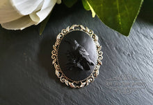 Load image into Gallery viewer, The Raven - Gothic Cameo Pin Brooch - Black on Black Raised Design - Modern-Vintage Look - 4x5cm(40x50mm/1.57x1.96 Inches) - Edgar Allan Poe