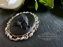 Load image into Gallery viewer, The Raven - Gothic Cameo Pin Brooch - Black on Black Raised Design - Modern-Vintage Look - 4x5cm(40x50mm/1.57x1.96 Inches) - Edgar Allan Poe