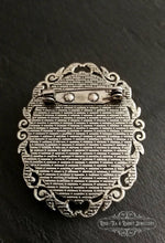 Load image into Gallery viewer, Classical Mermaid Brooch, White/Black Background, Antiqued Silvertone Base, Modern-Vintage Design,  4x5cm (1.57x1.96 inches)