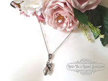 Load image into Gallery viewer, Anatomical Heart, 3 Dimensional Design, Antiqued Silvertone Finish with Silvertone Chain