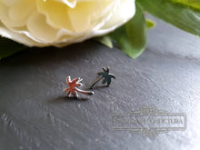 Load image into Gallery viewer, Tiny Palm Trees, Stainless Steel Stud Earrings, Hypoallergenic,, Mirror Polish Finish, 1x0.8cm(0.39x0.31 Inches)