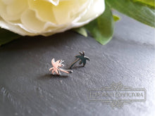 Load image into Gallery viewer, Tiny Palm Trees, Stainless Steel Stud Earrings, Hypoallergenic,, Mirror Polish Finish, 1x0.8cm(0.39x0.31 Inches)