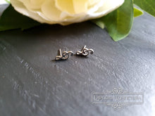 Load image into Gallery viewer, Tiny Treble Clef Studs, Hypoallergenic, Stainless Steel, Mirror Polish Finish, 1x0.4cm(10x4mm/0.39x0.15 Inches)