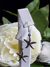 Load image into Gallery viewer, Petite Silvertone Starfish Drop Earrings, Closure, Length: 3.5cm(35mm/1.37 Inches