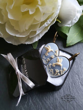 Load image into Gallery viewer, Birds Egg Blue and Ivory Hummingbird/Flowers Cameo - Drop/Dangle Earrings - Modern Vintage Style - Leverback - 3.7x1.9cm(1.45 x 0.74 Inches)
