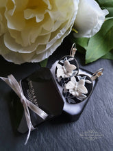 Load image into Gallery viewer, Butterfly Cameo Drop/Dangle Earrings - Bright Silver Plate Base - Vintage Inspired - Leverback Closure - 3.7cm x 1.9cm (1.45 x 0.74 Inches)
