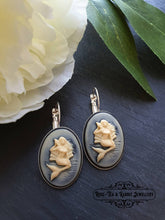 Load image into Gallery viewer, Mythical Mermaid Resin Cameo Drop/Dangle Earrings - 3.7cmx1.9cm (1.45 x 0.74 Inches) - Silver Plated Base - French Leverback Closure 
