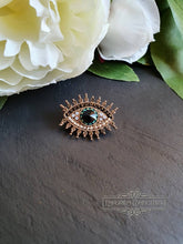 Load image into Gallery viewer, Miniature Diamante Evil Eye Pin Brooch - 2x2.5cm / 0.78x0.98 Inches
